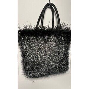 Charming Charlie feather tote bag